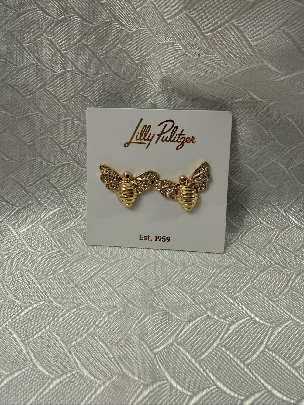 Lilly Pulitzer Gold Bee Crystal Stud Earrings